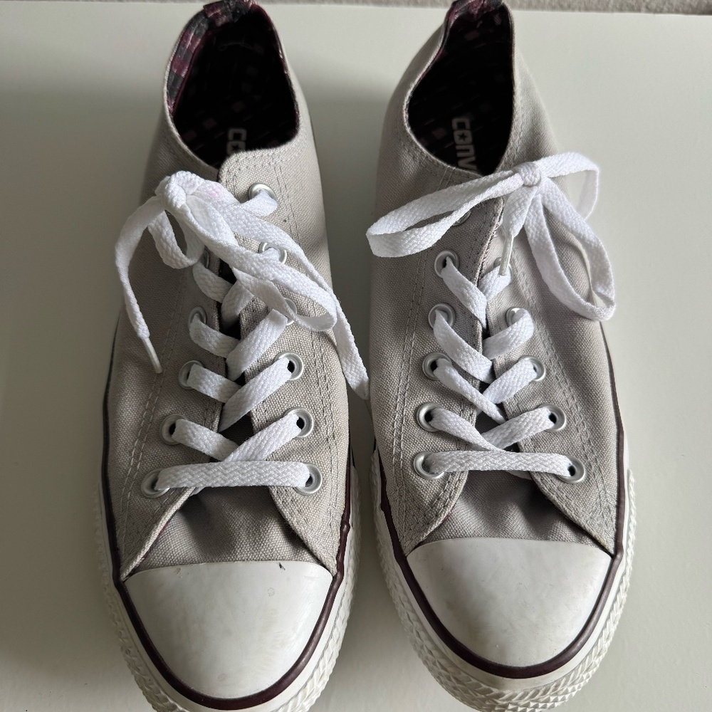 CONVERSE Chuck Taylor All Star Low Top Double Tongue Gray Plaid